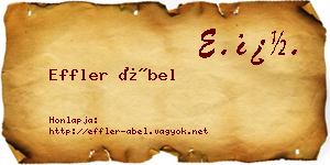 Effler Ábel névjegykártya